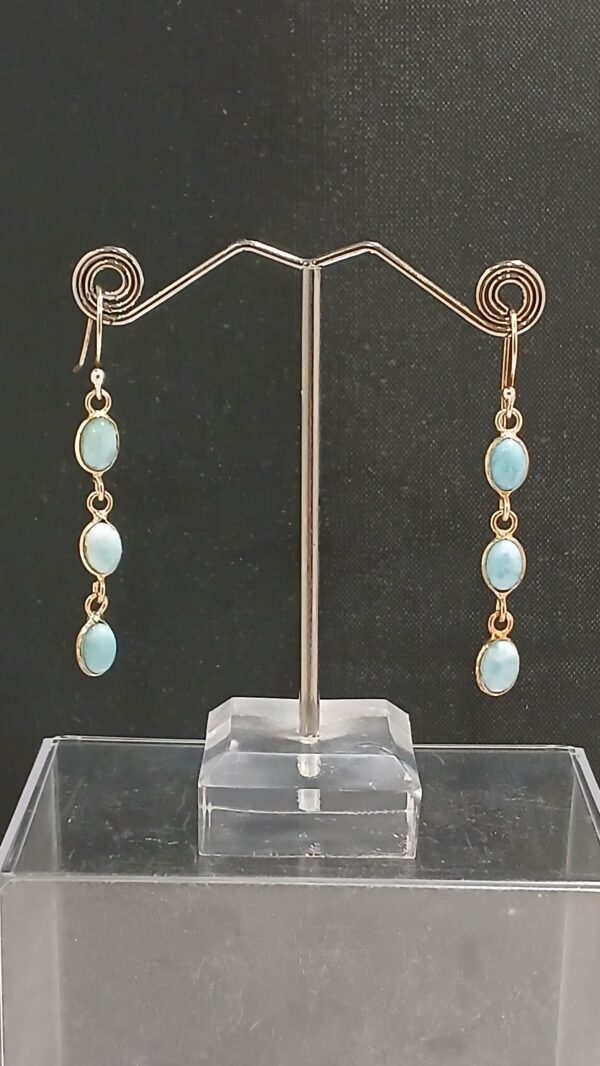 Boucles d'oreilles en Larimar sur Argent