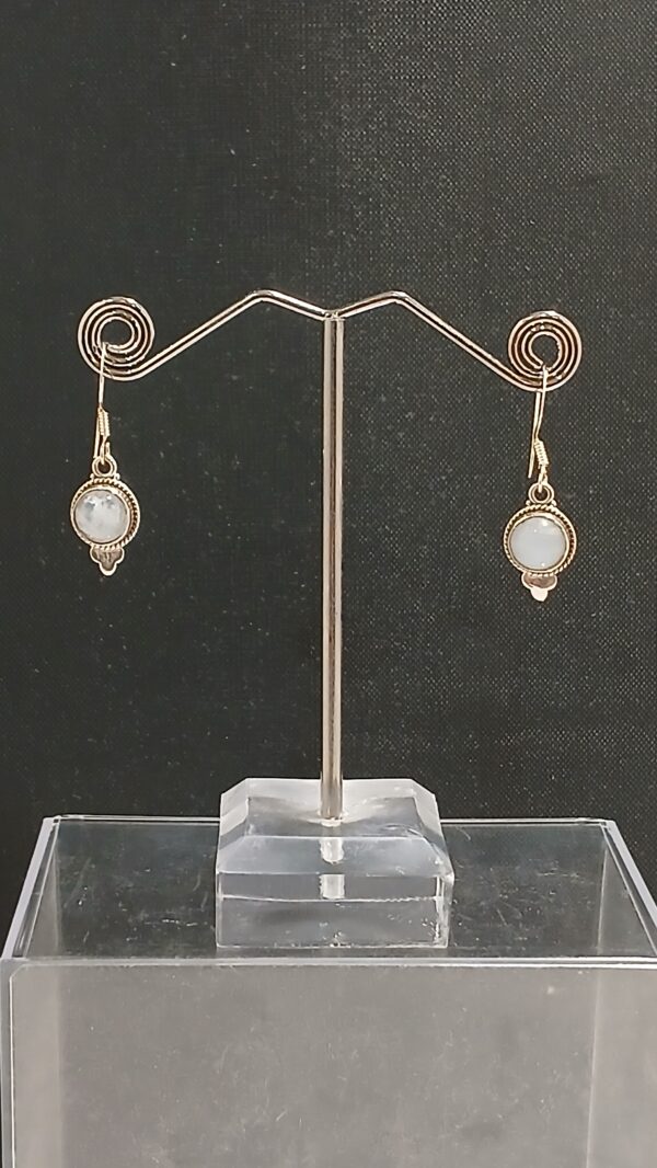 Boucles d'oreille en Pierre de lune sur Argent